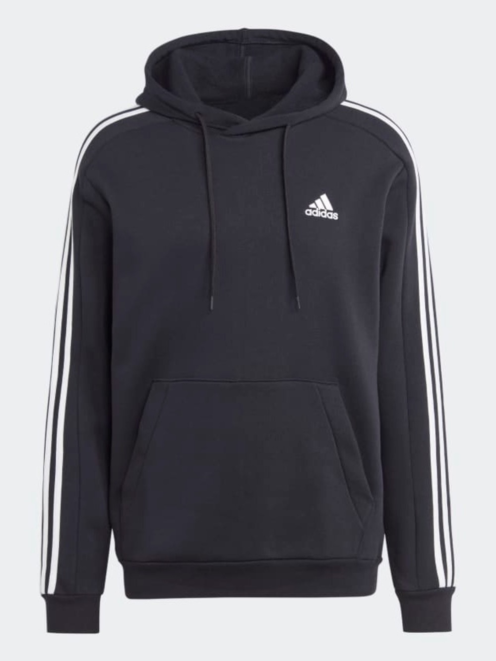 adidas Black Hoodie with White 3-Stripes